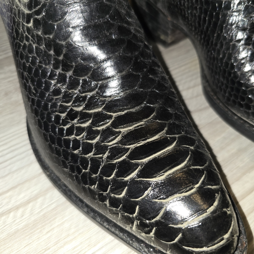 Black Python Western Cowboy Boots - image 3